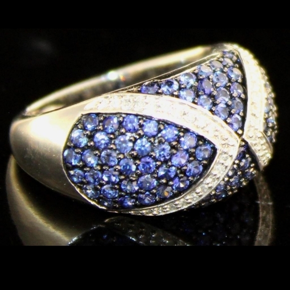 Brilliant 2.14 ct Pave' Sapphire & Diamond Ring - Picture 2 of 2